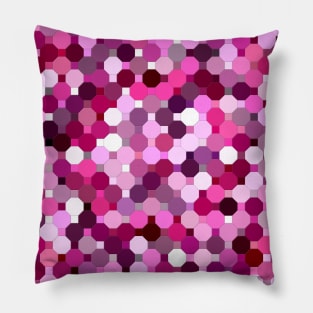 Abstract Pink and Purple Octagons Pillow