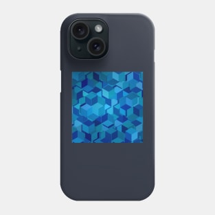 Blue cubes disintegrating Phone Case