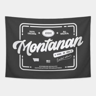 Original Montanan White Stamp Fun and Cool Vintage Print Tapestry