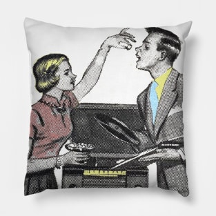 Vintage couple advertisement Pillow