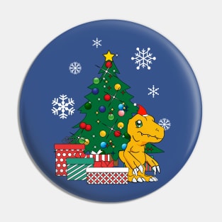 Agumon Around The Christmas Tree Digimon Pin