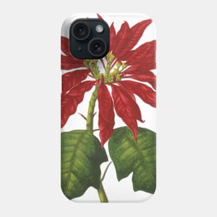 Vintage Christmas Poinsettia Plant Phone Case