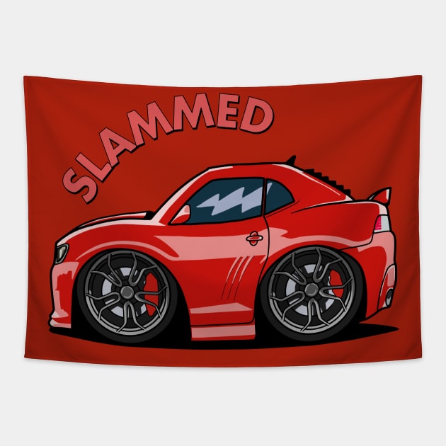 FORD MUSTANG CARTOON Tapestry by HSDESIGNS