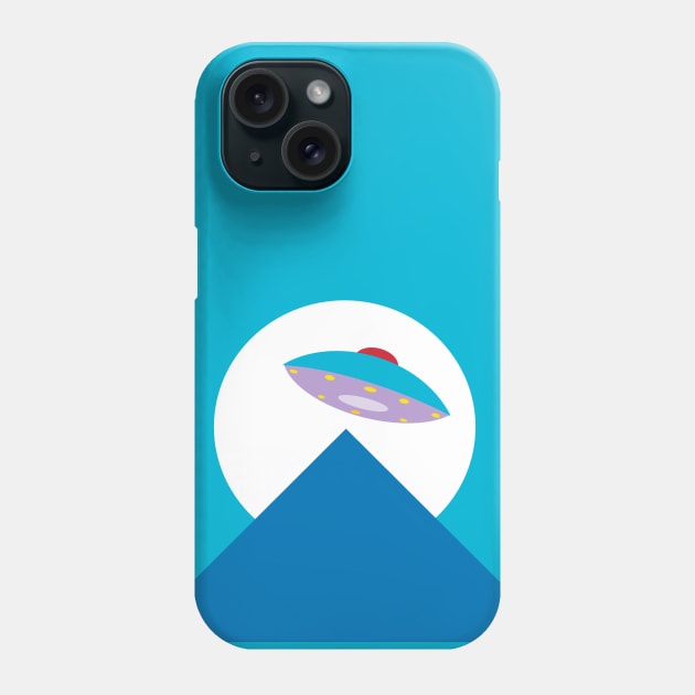 UFO AND MOON OVER THE MOUNTAIN Phone Case by JeanGregoryEvans1