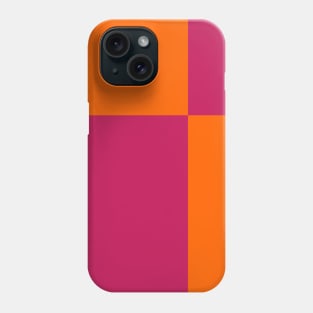 Two Colored Off Centered Square Pattern - Fuchsia and Orange - Abstract and Minimal Throw Phone Case