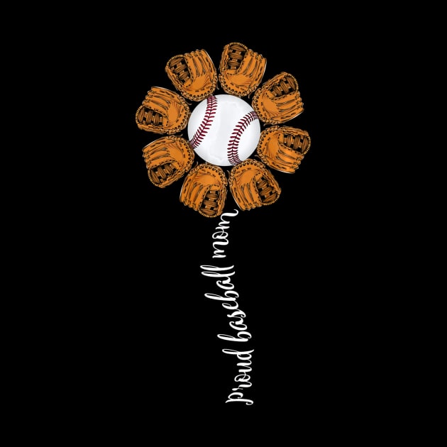 Cute Proud Mom Baseball Flower Mothers Day by Vigo