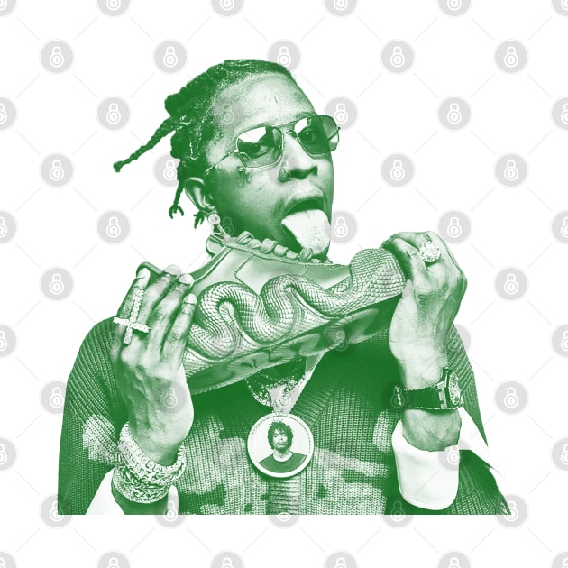 Young Thug // green solid style by Loreatees