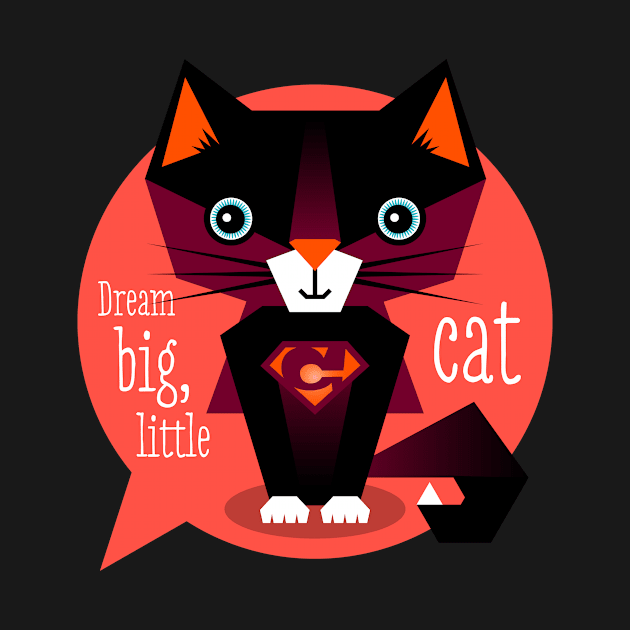Illustration nursery cat - dream big, little cat by Piakolle