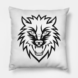 Wolf head symbol icon logo Pillow