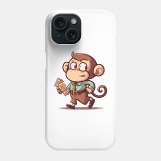 Cartoon Cute Monkey Boy Bringing Money Phone Case