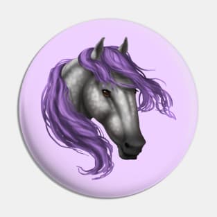 Horse Head - Dapple Purple Mane Pin