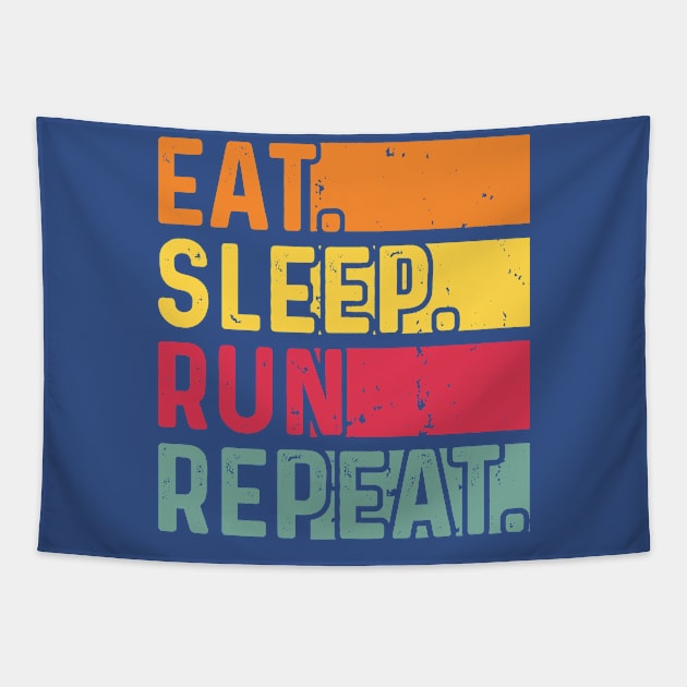 eat sleep run repeat 4 Tapestry by equatorial porkchop