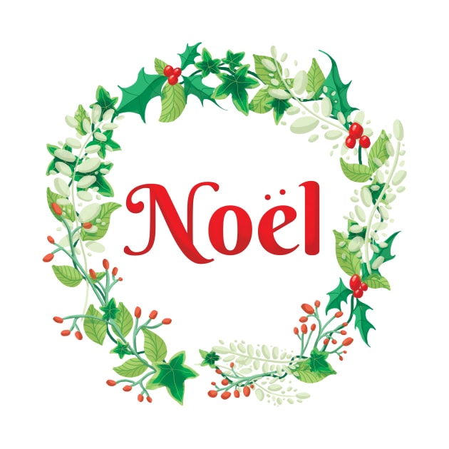 Noël Christmas Wreath - No Shadow by Rowena Aitken