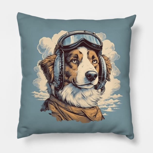 Aviator dog Pillow by GreenMary Design