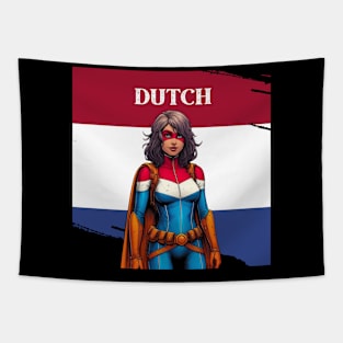 Dutch: Female 80's Gritty Comic Book Hero Tapestry