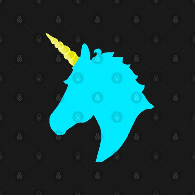 Teal Unicorn Head by CatGirl101