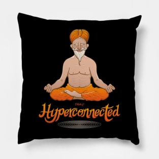 Let's meditate. Wise Indian guru truly hyperconnected Pillow