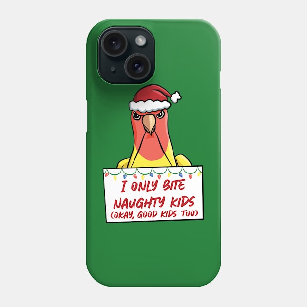 Only Bite Naughty Kids Lutino Peach Faced Lovebird Phone Case by punkburdarts