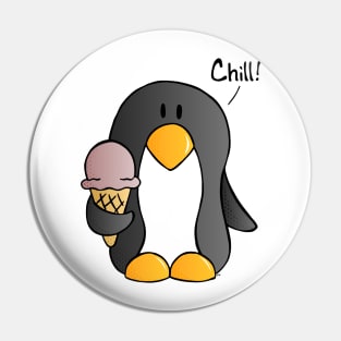 Chill! - Penguin with Chocolate Ice Cream Pin