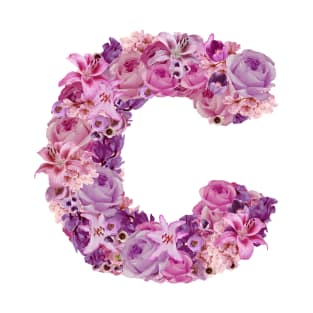 Pink Floral Letter C T-Shirt