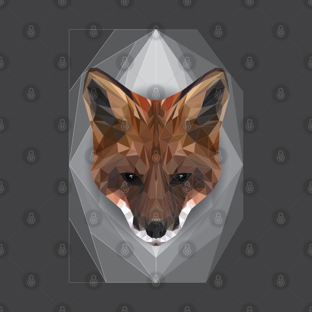 Geometrical Fox Head by ErinFCampbell