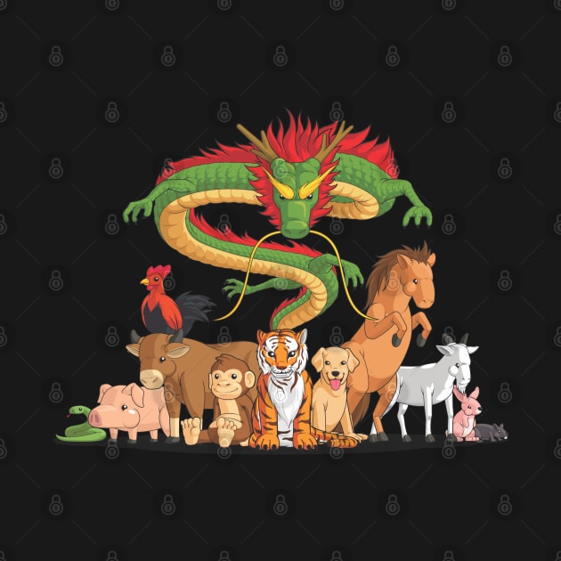 All 12 Chinese Zodiac Animals Together by Asykar