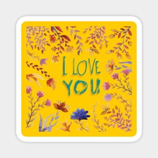 I love you. Floral background Magnet