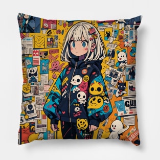 sticker girl Pillow