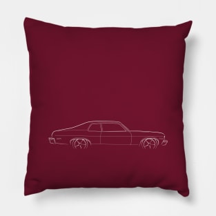 1973 Chevy Nova - profile stencil, white Pillow