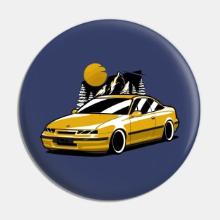 Yellow Opel Calibra Classic Coupe Pin