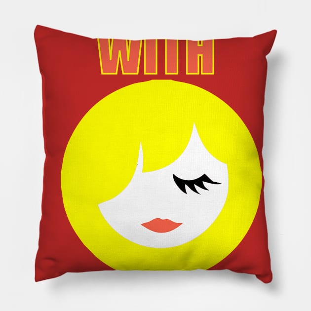 PRETTY GIRL WITH TROUBLES Pillow by damieloww