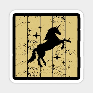 Retro Gold Unicorn Magnet