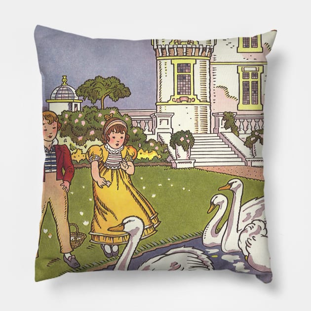 Vintage Fairy Tales, The Ugly Duckling by  Hans Christian Andersen Pillow by MasterpieceCafe