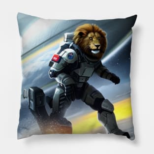 Ilustracion Leon espacial hecho por una I.A. Pillow