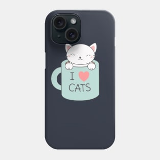 Cute and kawaii l love cats Phone Case