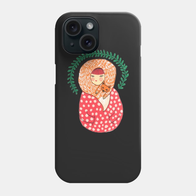 The Fox and the Strawberry girl Phone Case by DoodlesAndStuff