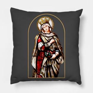 Saint Elizabeth of Hungary Stained Glass Window Pillow