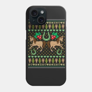 Horse Ugly Christmas Sweater Style  T Shirt Phone Case