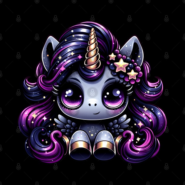 Twilight pony black unicorn glitter by beangeerie