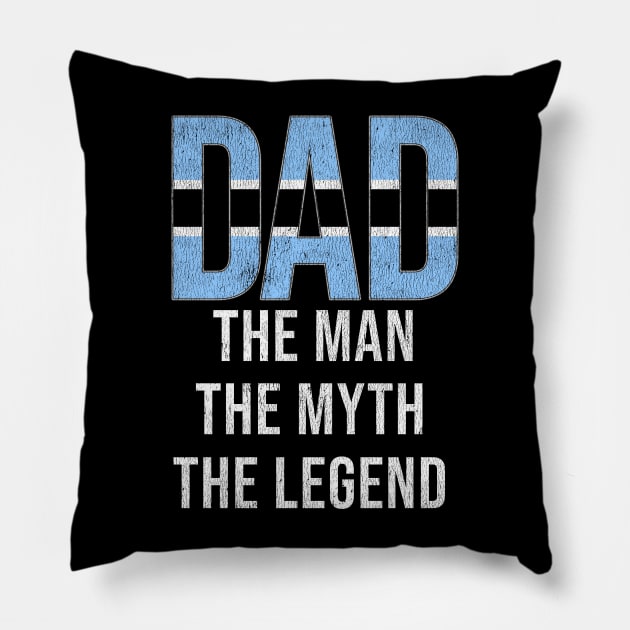 Botswanan Dad The Man The Myth The Legend - Gift for Botswanan Dad With Roots From Botswanan Pillow by Country Flags