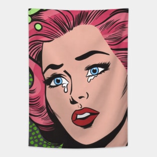 Don't Cry For Me Comic Girl Tapestry