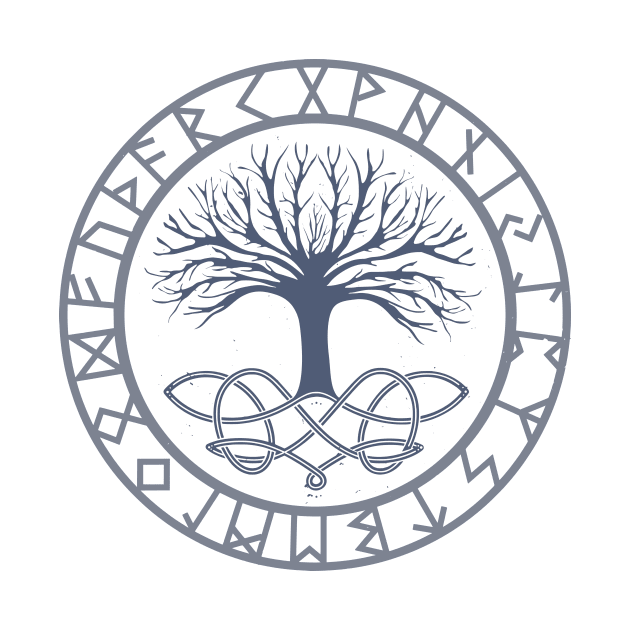 Yggdrasil The World Tree with Elder Futhark Runes | Norse Mythology gifts by Time Nomads