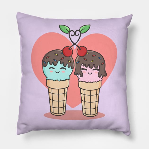 Ice Cream couple Pillow by KammyBale