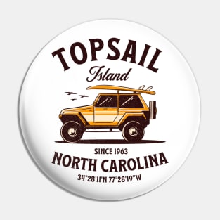 Topsail Island, NC Surfboard Vacationing Pin