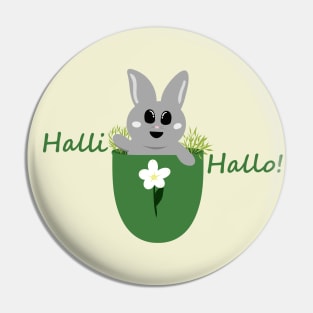 Halli Hallo! Cute Bunny in Pocket Pin