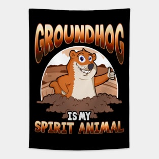 Groundhog Day Spirit Animal Tapestry