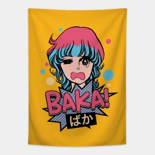 Baka! Japanese Aesthetic Otaku Girl Vintage Tapestry