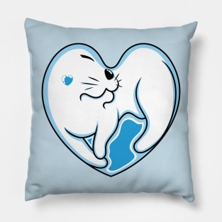 Winter White Cat Love Pillow