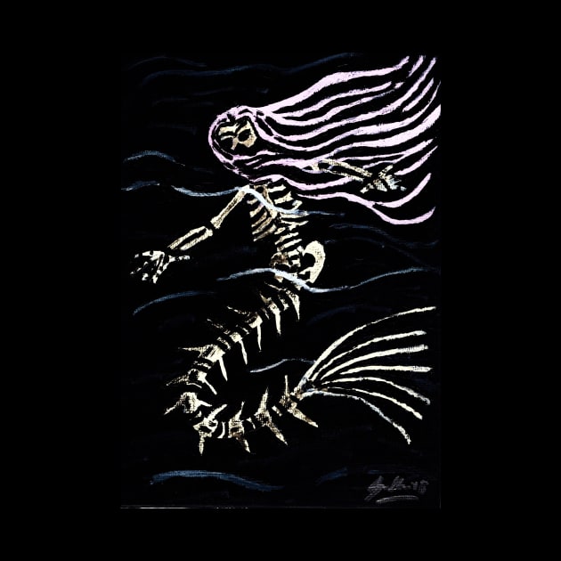 Skeleton Mermaid by BlackSheepApparel