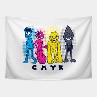 CMYK: Cyclops Medusa Yeti Kraken Tapestry